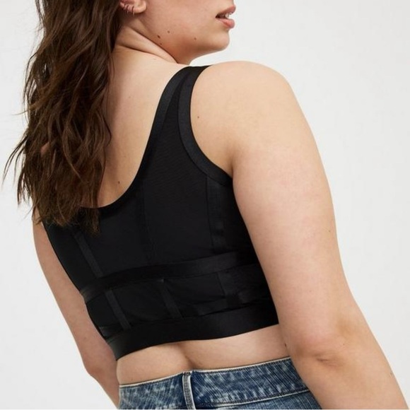 NWT TORRID BLACK MESH REGENCY PUNK BUSTIER CORSET CROP TOP GOTH WHIMSIGOTH - Picture 3 of 10